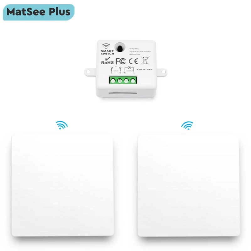 Wireless Switch Kinetic Self-powered Wall Switch No Battery 1 2 Gang Remote Controll Light Fans 433Mhz Push Button 10A Relay