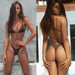 Maillot de bain sexy imprimé léopard pour femmes, bikini, ensemble deux pièces, pour la plage, les vacances, la piscine, été 2024