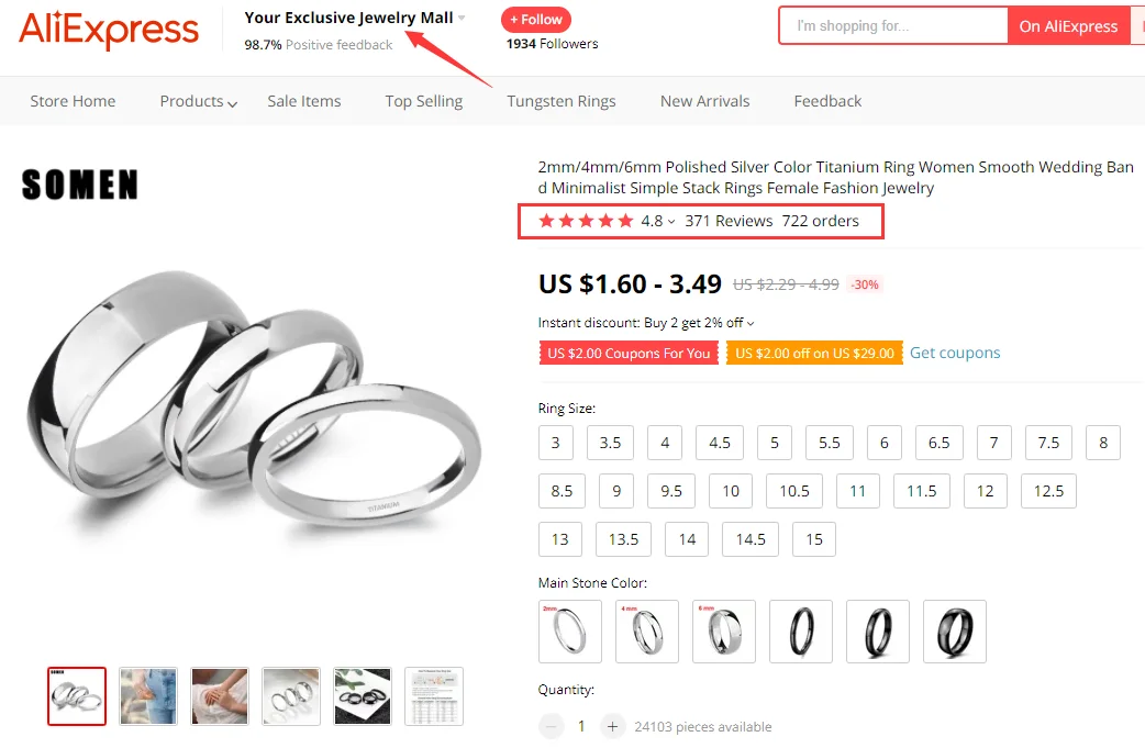 Somen 2mm/4mm/6mm Poliert Silber Farbe Titan Ring Frauen Glatte Hochzeit Band Minimalismus einfache Stapel Ringe Weiblichen Schmuck – Detail 2