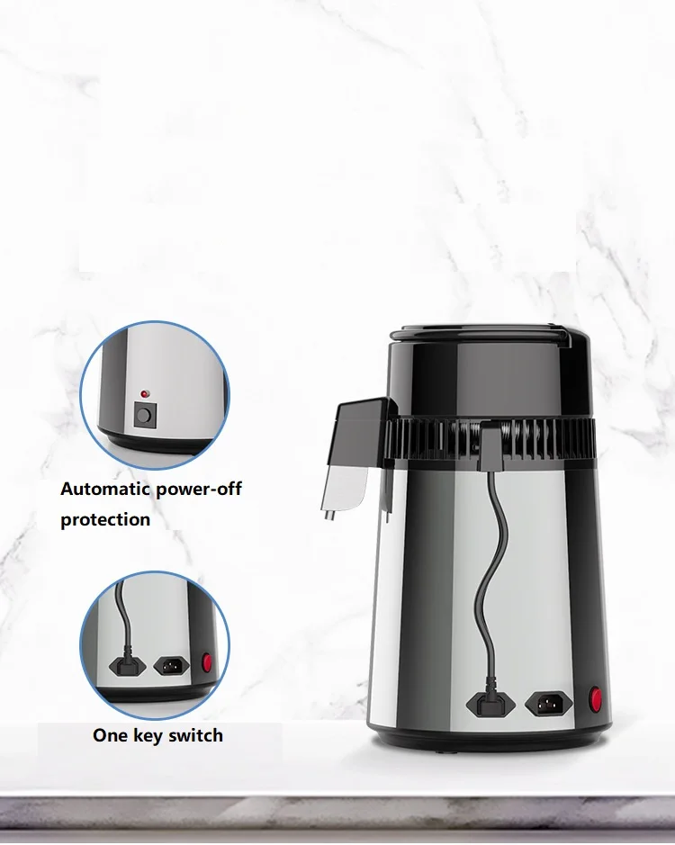 110V 220V Pure Distiller น้ำ4L DIY ทันตกรรมน้ำกลั่นกรองสแตนเลสสตีลภายในไฟฟ้ากลั่นเครื่องฟอกอากาศ