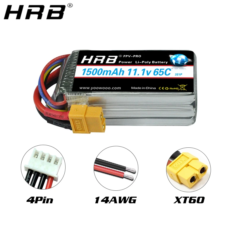 HRB 7.4V 1500mah 11.1V Lipo Battery 65C 2S 3S T XT60 Deans RC Parts 14.8V 18.5V 22.2V 4S 5S 6S For FPV Drone Racing Airplane Car