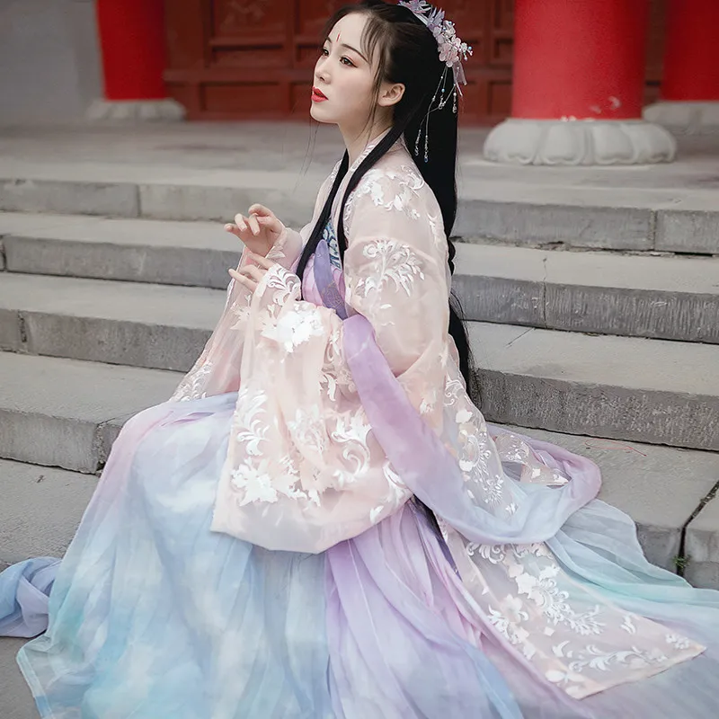 Traje Tang Vintage para mujer, vestido Hanfu antiguo, traje tradicional chino de princesa de hadas, traje de baile nacional