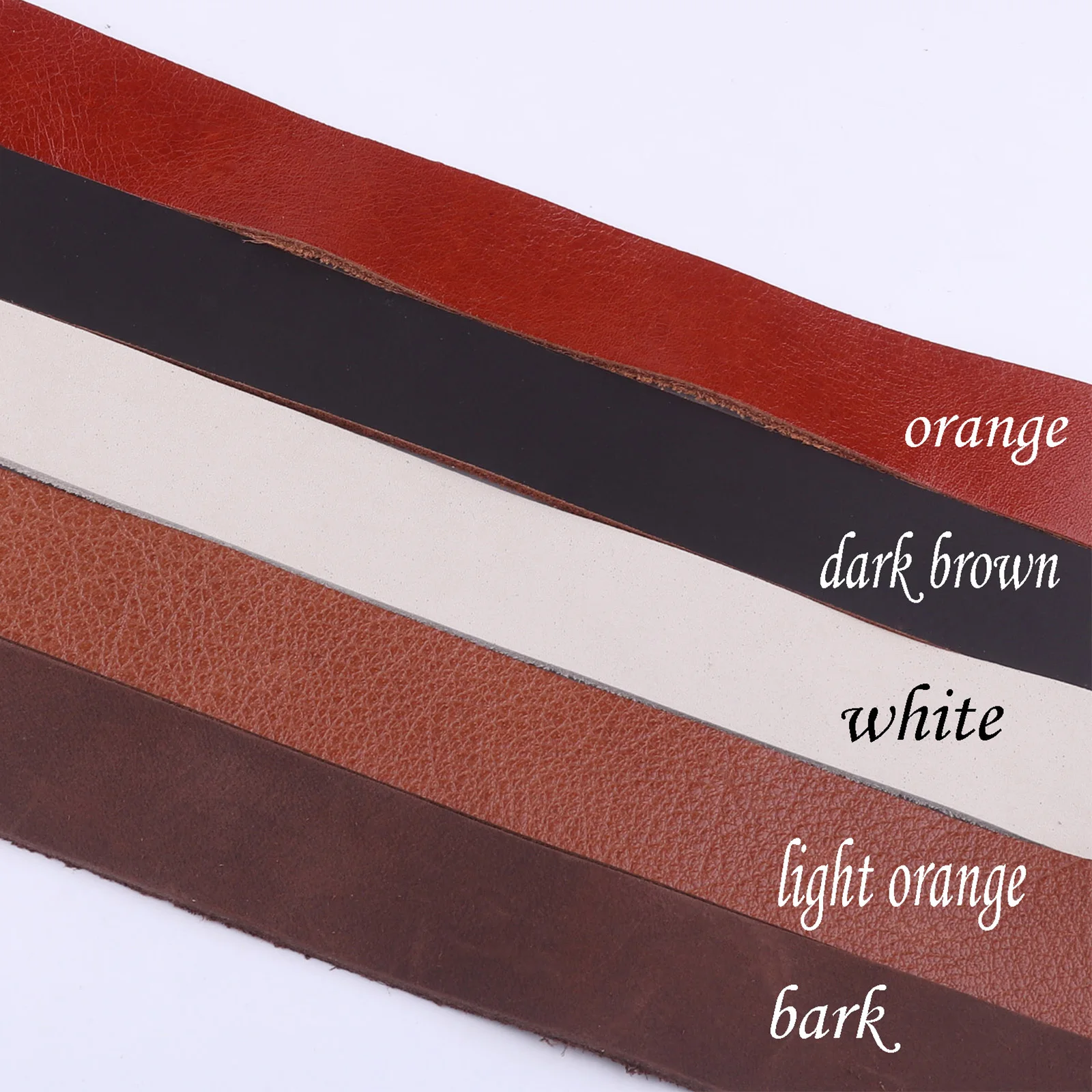 20mm -50mm Multicolor Belt Leather Genuine Italian Natural Leather Cowhide Leather Craft for Pet Collars Leather Watch Straps