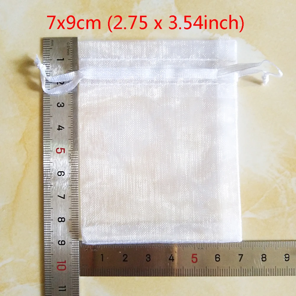 50pcs/lot Small & Large Organza Bag Wedding Pouches Jewelry Packaging Bags Birthday Party Christmas Gift Bags 11 Sizes 24 Color