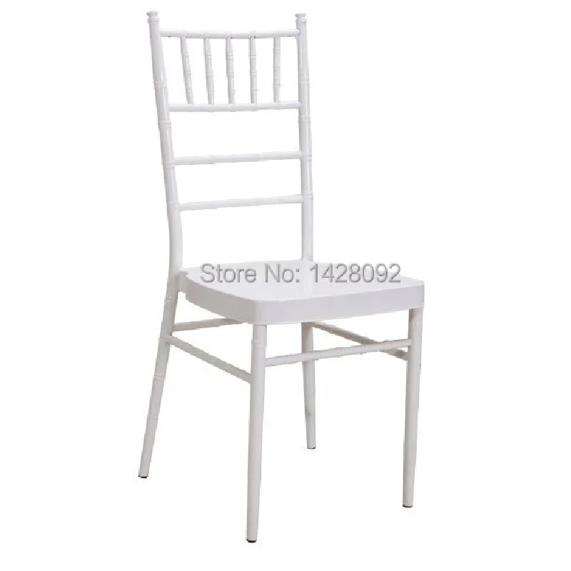 Silla Chiavari de metal blanco fuerte para fiestas de bodas, venta al por mayor