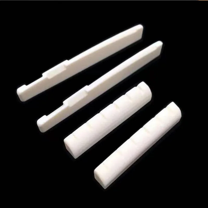 2Pcs/Set Bone Guitar Bridge Nut Saddle for 6 String Folk Guitar Musical Stringed Instrument Guitar Parts Accessories