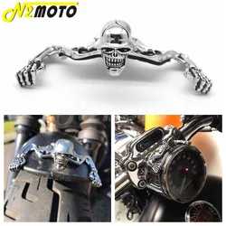 Visera de adorno de calavera de halcón cromado para Harley, Softail, Bobber, Chopper, Faro de 7 pulgadas, guardabarros, estatua decorativa