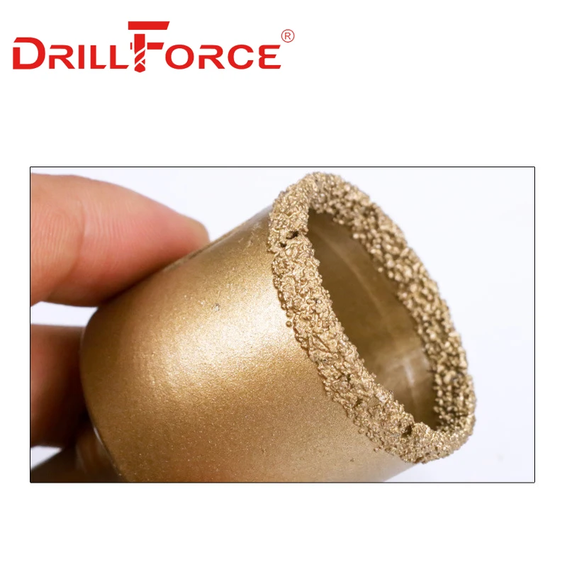 Drillforce Diamond Drill Bit 6-35mm Brazed Core Hole Saw, Performance Hollow Hole Cutter For Glass/Tile/Granite/Marble/Porcelain