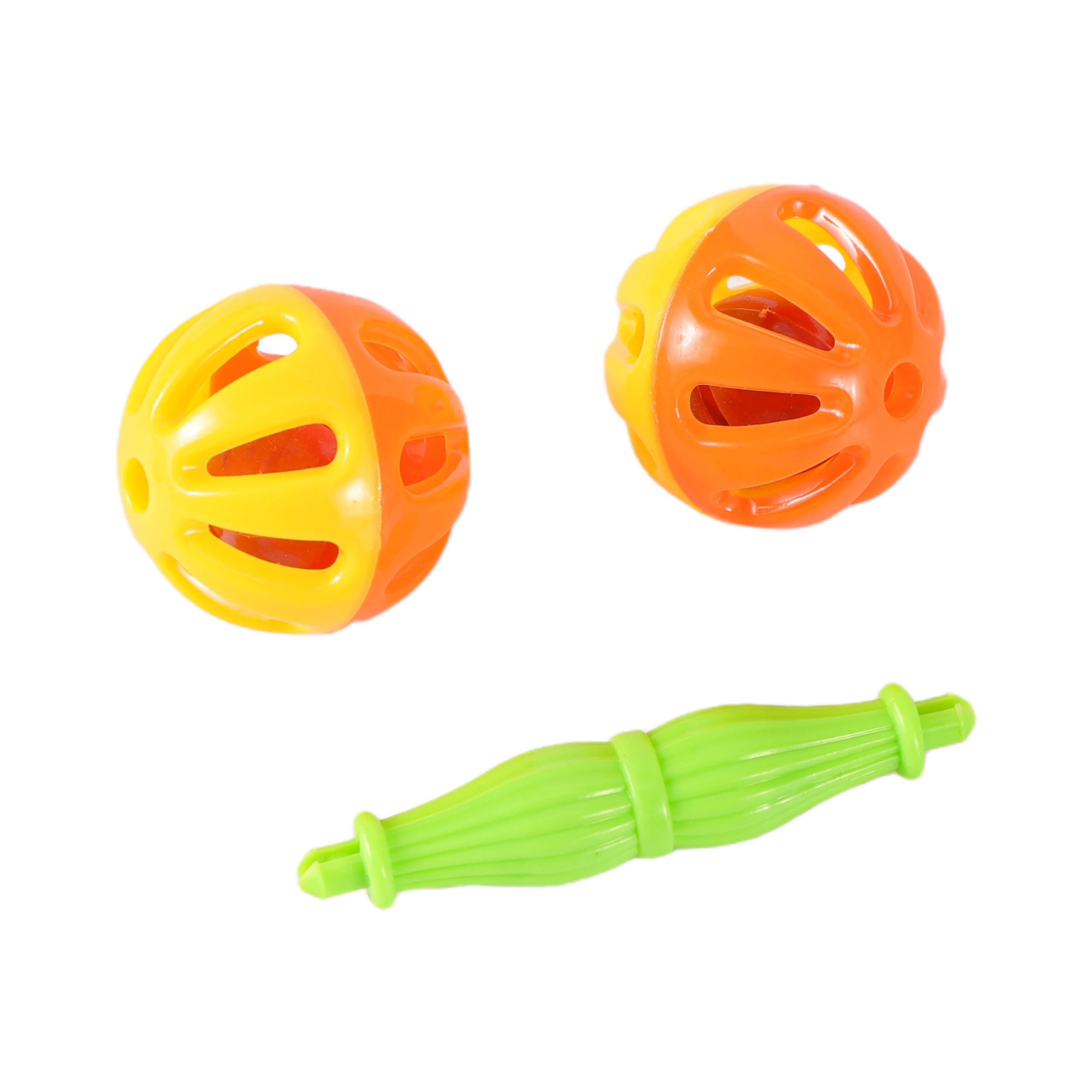 Parrot Toy Creative Rattle Bite Resistant Bird Bite Toy Parrot Chewing Toy Parrot Training Toy Double-head Bell Ball Toy 1Pc