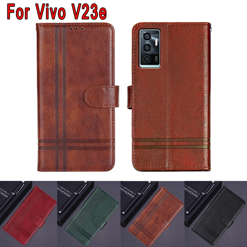 

Phone Cover For Vivo V23e 4G Case Magnetic Card Leather Wallet Protective Etui Hoesje Book For Vivo V23 E V 23e Flip Case Coque