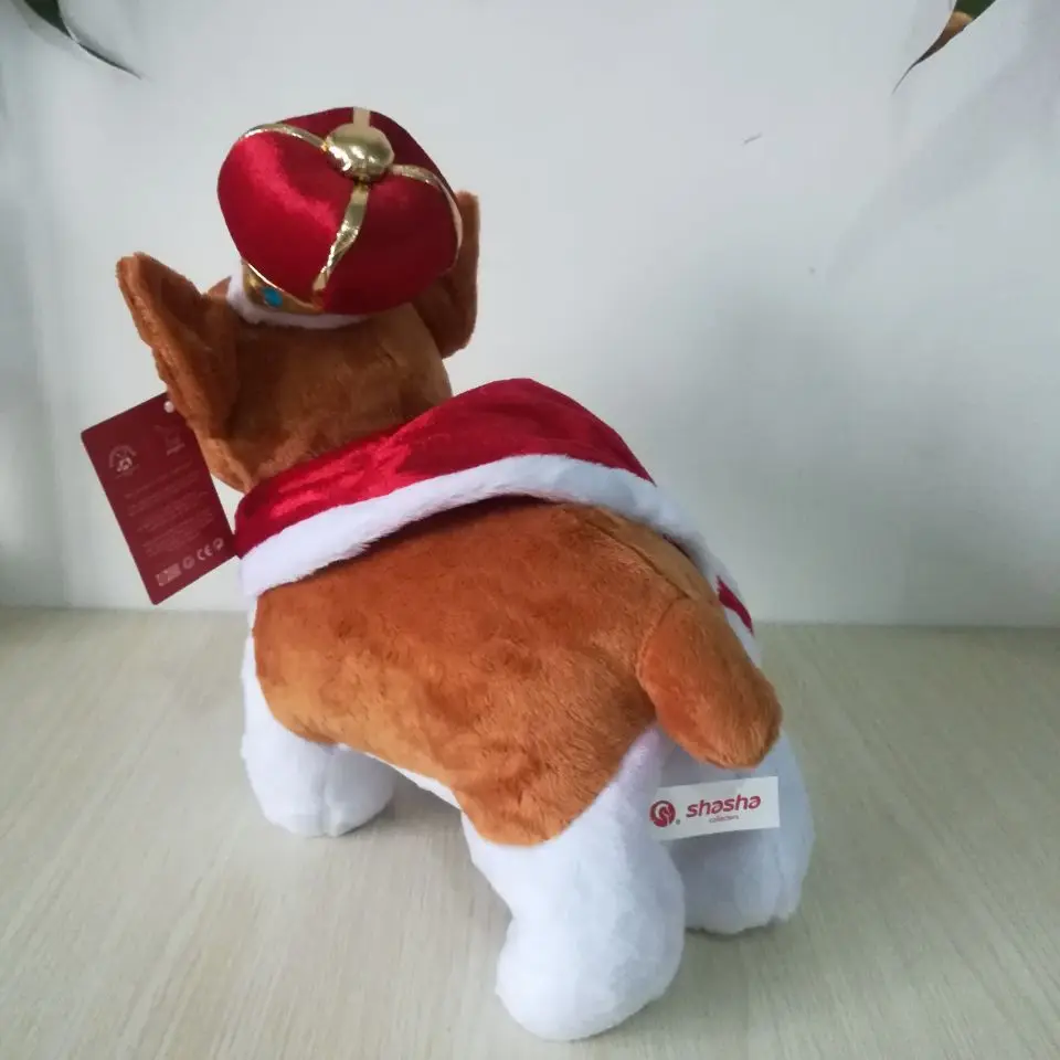 lovely cartoon dog plush toy about 30cm Crown and Cloak Welsh Corgi soft doll kid's toy birthday gift b1008