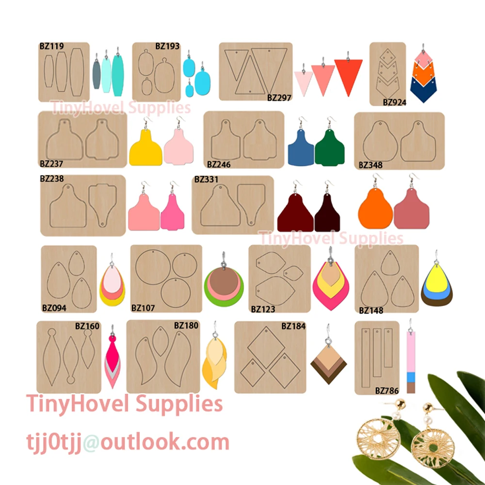 Teardrop Earrings Cutting Dies Wooden Die Cut Scrapbooking for Leather, Suit for Common Leather Cutting, Big Shot Machine BZ119