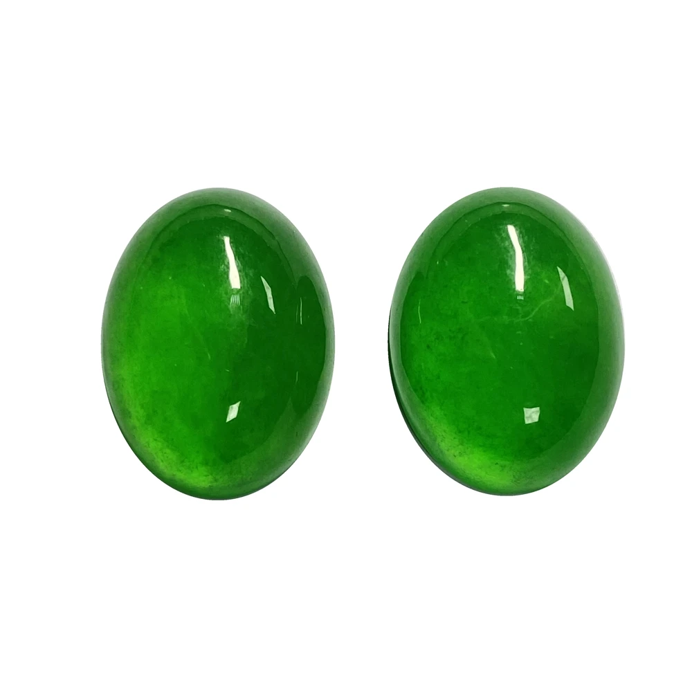 

Meisidian 15x20MM Oval Big Size Flatback Cabochon Natural Jadeite Burma Jade Stone