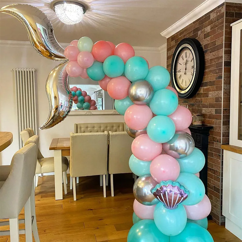 2 Stück 18 24 36 Zoll Meerjungfrau Party Ballon Girlande S Form Luftballons Meerjungfrau Schwanz Kurve Flachfolienballon 1. 2. Kindergeburtstag Party – Detail 4