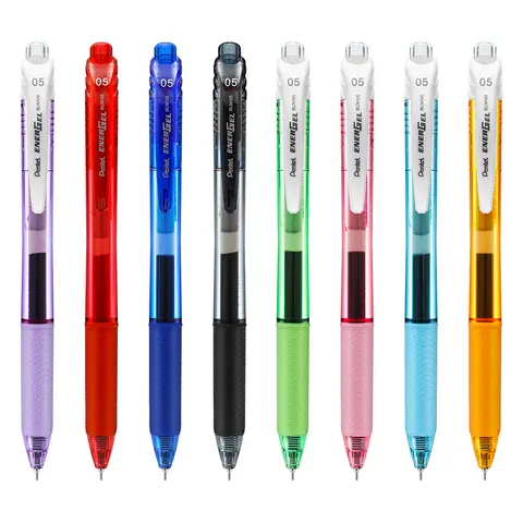 Pentel EnerGel flytande färgpenna BLN105 snabbtorkande penna med kulspetspenna, 0,5 mm, metallnål, kontorsmaterial, skolmaterial 10 best sales pentelpenna - №9