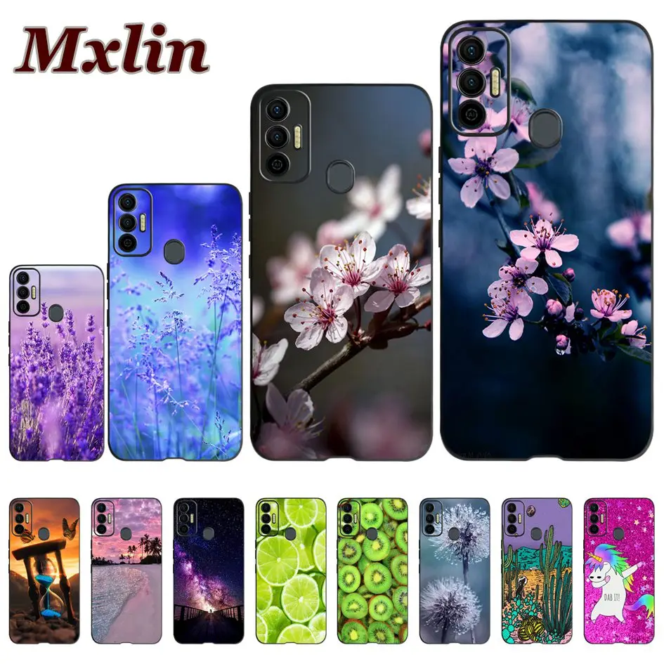 Case For Tecno Spark 7 Cover Fashion Lavender Flower Back Funda For Tecno Spark 7 2021 Soft Phone Shell on Spark7 Painted Bumper