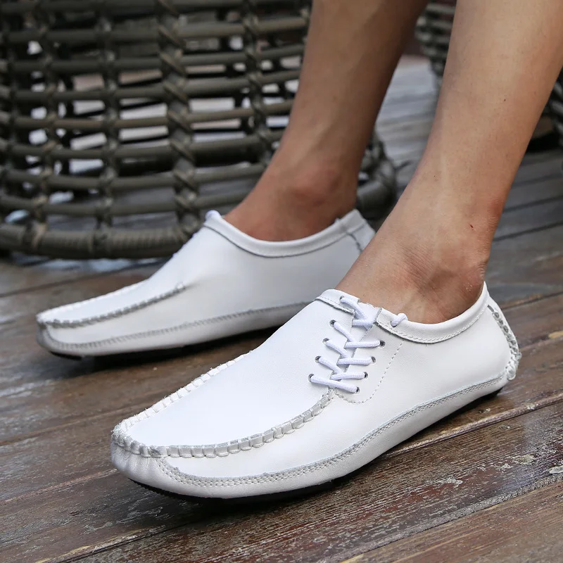 Genuine Leather Men Casual Shoes Fashion Loafers 2021 Newly High Quality Handmade Boat Shape Driving Shoes Man Zapatos De Hombre