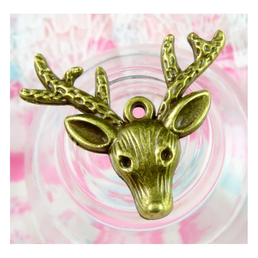 

20pcs/lot 31*36.2mm Antique Bronze Plated Vintage Metal Alloy Deer Charms DIY Jewelry Pendant