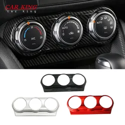 Red/Matt for Mazda CX-3 CX3 Air Conditioning Control Knob Panel Cover 2016 2017 18 ABS Carbon Fiber Material Accessories LHD/RHD