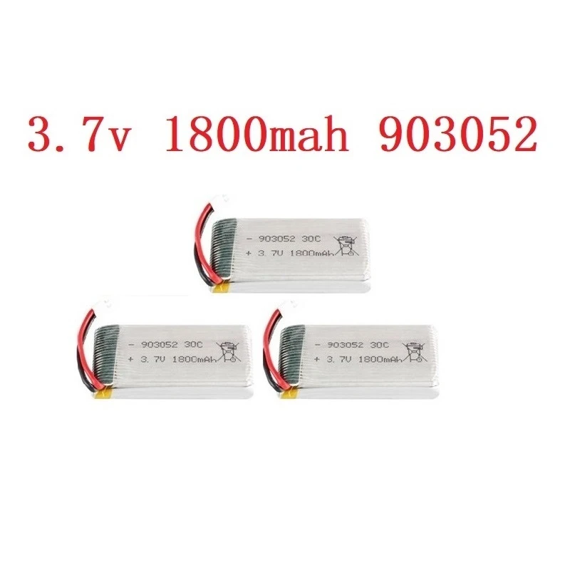 1/2/5/10PCS 3.7v 1800mAh Rechargeable Battery for SYMA X5SW X5 X5S X5C M18 H5P KY601S 903052 3.7v Lipo battery with XH2.54 Plug