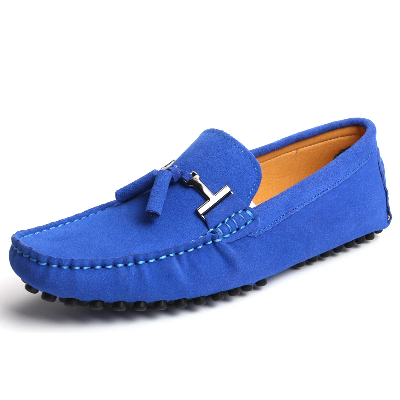 2024 New Summer Suede Leather Men Loafers Shoes Fashion Casual Slip on Walking Shoes Men 12 Color Soft Driving Shoes Moccasins