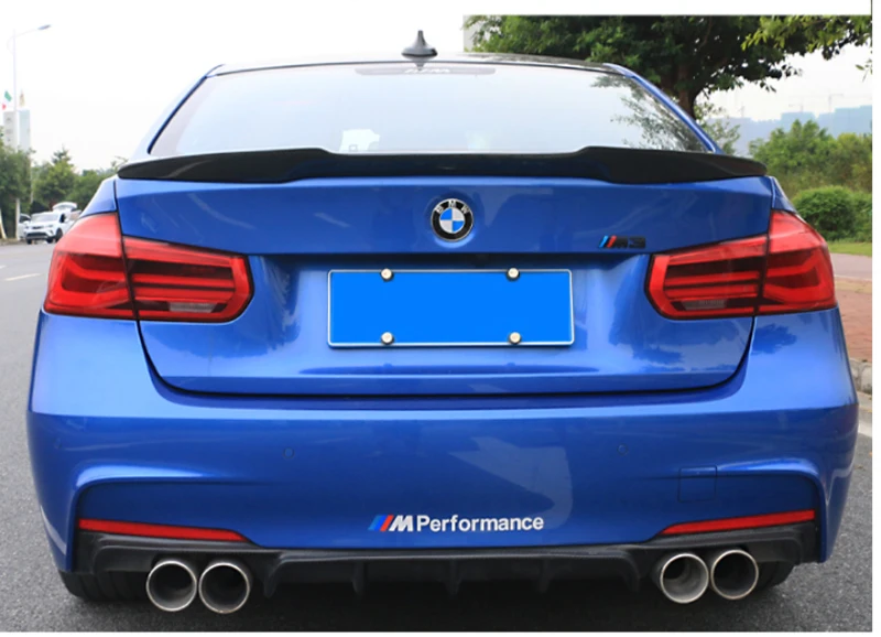 3 Series F30 M4 Style Carbon Fiber Gloss Black Rear Trunk Spoiler Wings Trunk Lip for BMW F30 F80 M3 2012 + 320i 325i 328i 335i