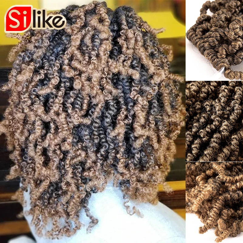 Spring Twist 10 inch Synthetic Crotchet Hair Extensions Pre Stretched Ombre Crochet Braids Fluffy Passion Twist Braiding Hair