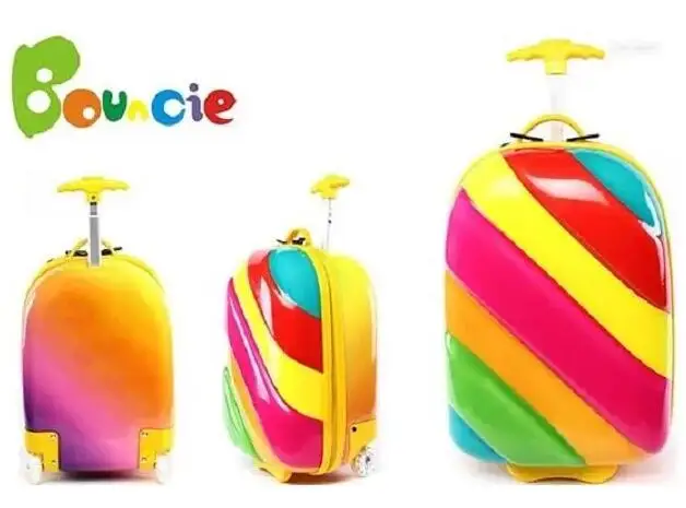 Valise à roulettes arc-en-ciel pour filles, bagages de voyage pour enfants, bagages à roulettes, sacs à roulettes