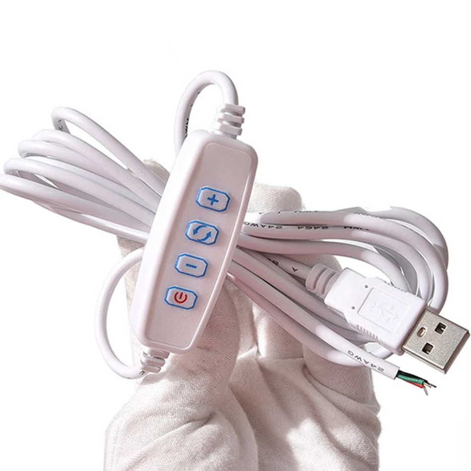 USB DC5V LED Dimmer Port Power Supply Line Dimming Color matching Extension Cable With ON OFF Switch Adapter For LED Light Bulb