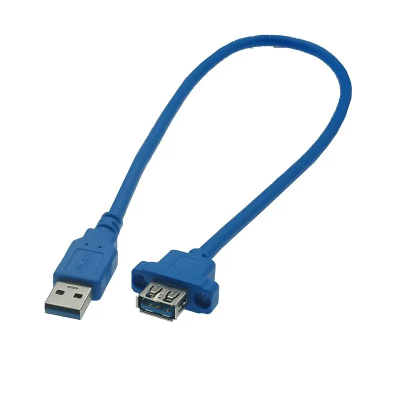USB3.0 Extension Cable USB 3.0 Cable Male to Female Extender Data Sync no Screw Panel Mount Connector for PC Printer Hard Disk