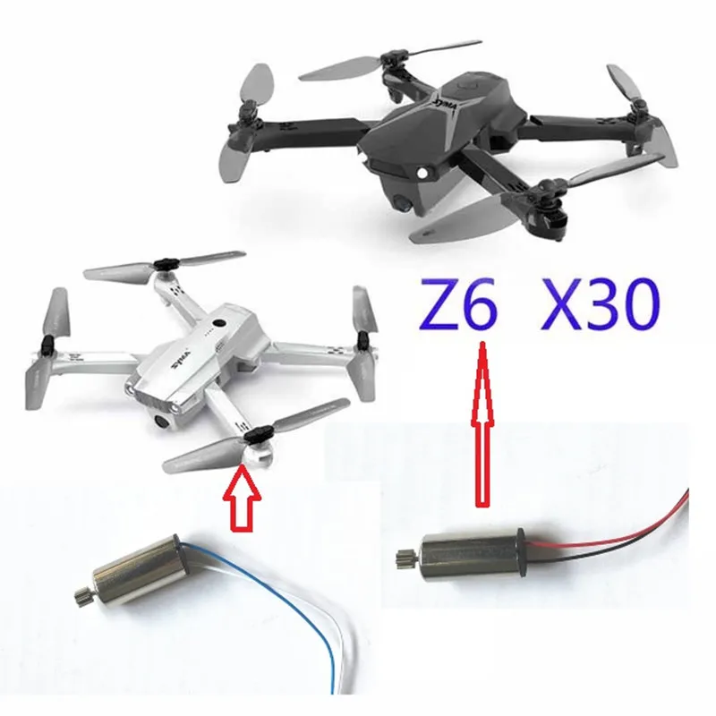 Silnik SYMA X30 Z6 z metalową przekładnią 7 lub 8 zębów 2 szt. CW 2 szt. CCW RC dla Drone Quadcopter 4 sztuk/partia