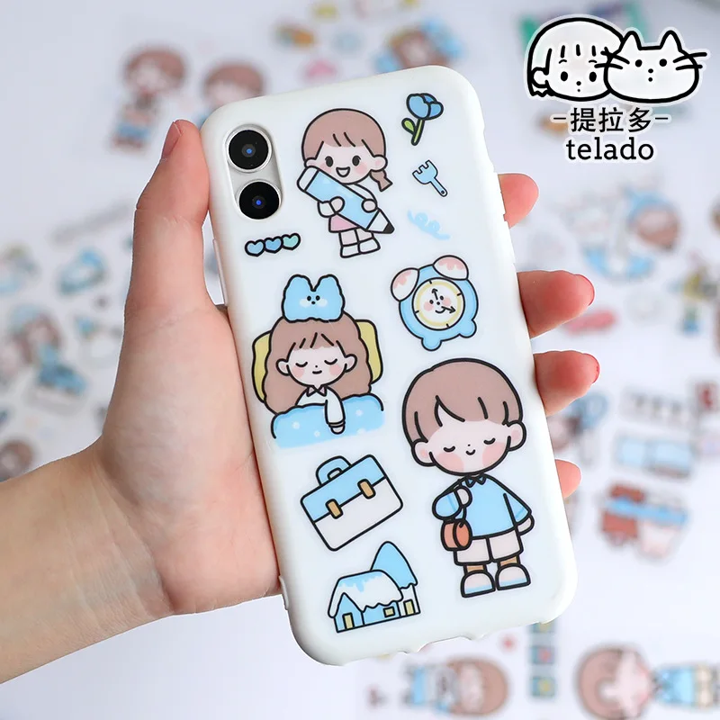 20 pcs/set Cute Cream rabbit diary girl Decorative PVC Sticker Scrapbooking diy Label Diary Stationery Album Journal Cup Stick