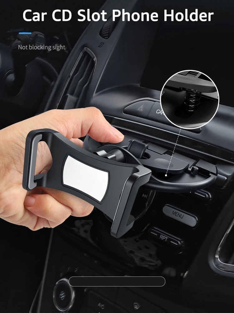 Uniwersalny uchwyt samochodowy na telefon komórkowy do gniazda CD, stojak, mocowanie GPS do iPhone 17 16 Pro Max Xiaomi Samsung Huawei — zdjęcie produktu 2