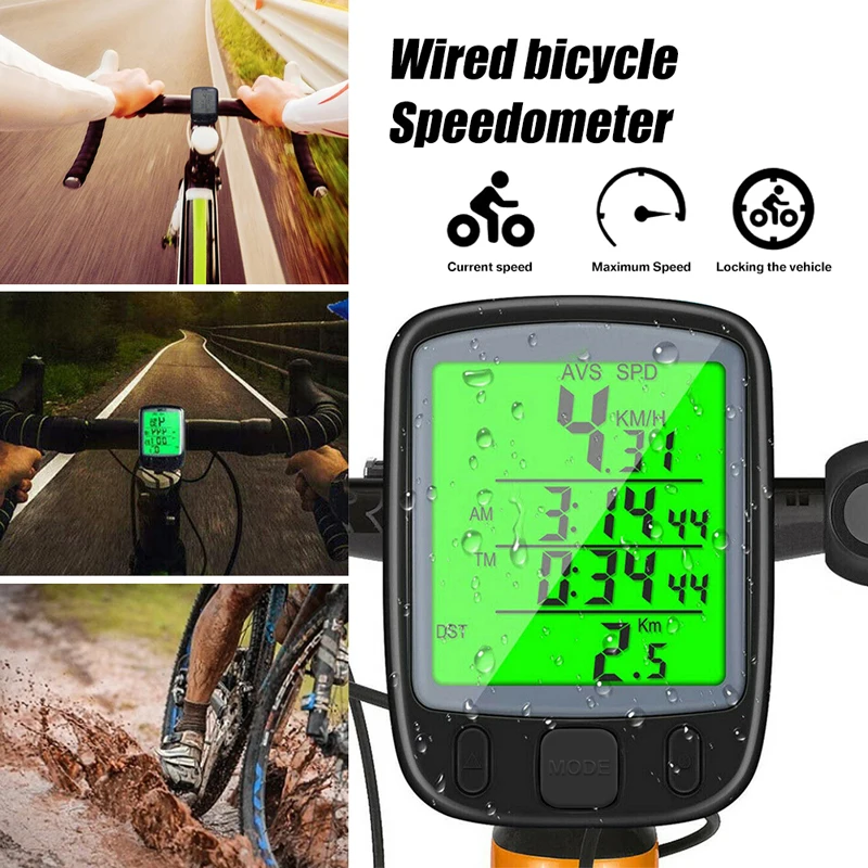 Wired Digital Bike Ride Speedometer Odometer Bicycle Counter Code Table Waterproof Stopwatch Speed Tracker Cycling Accessories