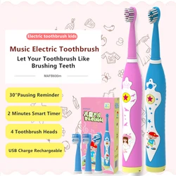 Child Electric Toothbrush Dental Electric Cleaning Brush Kids Ultrasonic Rechargeable Toothbrush Music Sonic Toothbrush