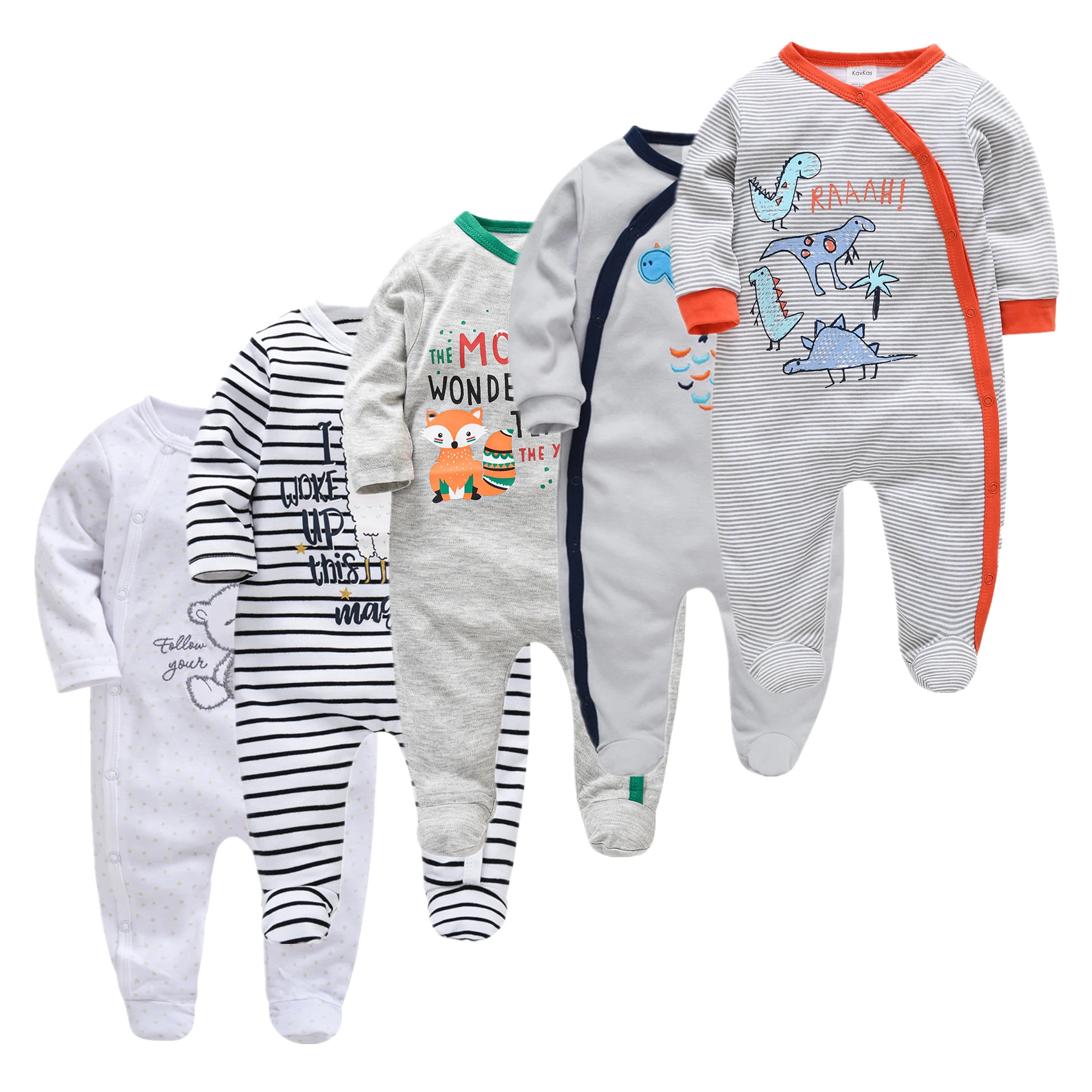 5pcs 3pcs 1pcs Pyjamas Baby Newborn Girl Boy Pijamas bebe fille 100%Cotton ropa bebe de Toddler Sleepers Infant Baby Pjiamas Set