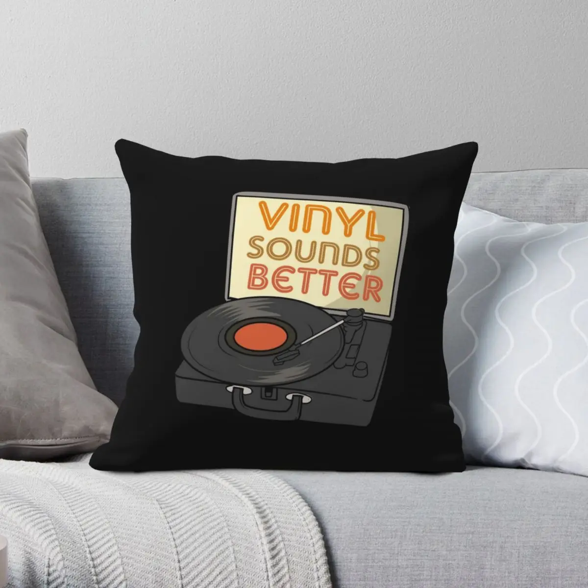 Funny Retro Vinyl Collector Pillowcase Polyester Linen Velvet Printed Zip Decorative Throw Pillow Case Sofa Seater Cushion Cover