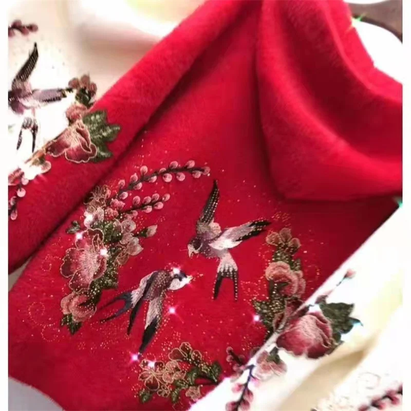 2023Autumn Winter New Imitation Mink Velvet Women Hooded Embroidered Wool Thick Coat Fashion Was Thin Net Red Hot Models A664