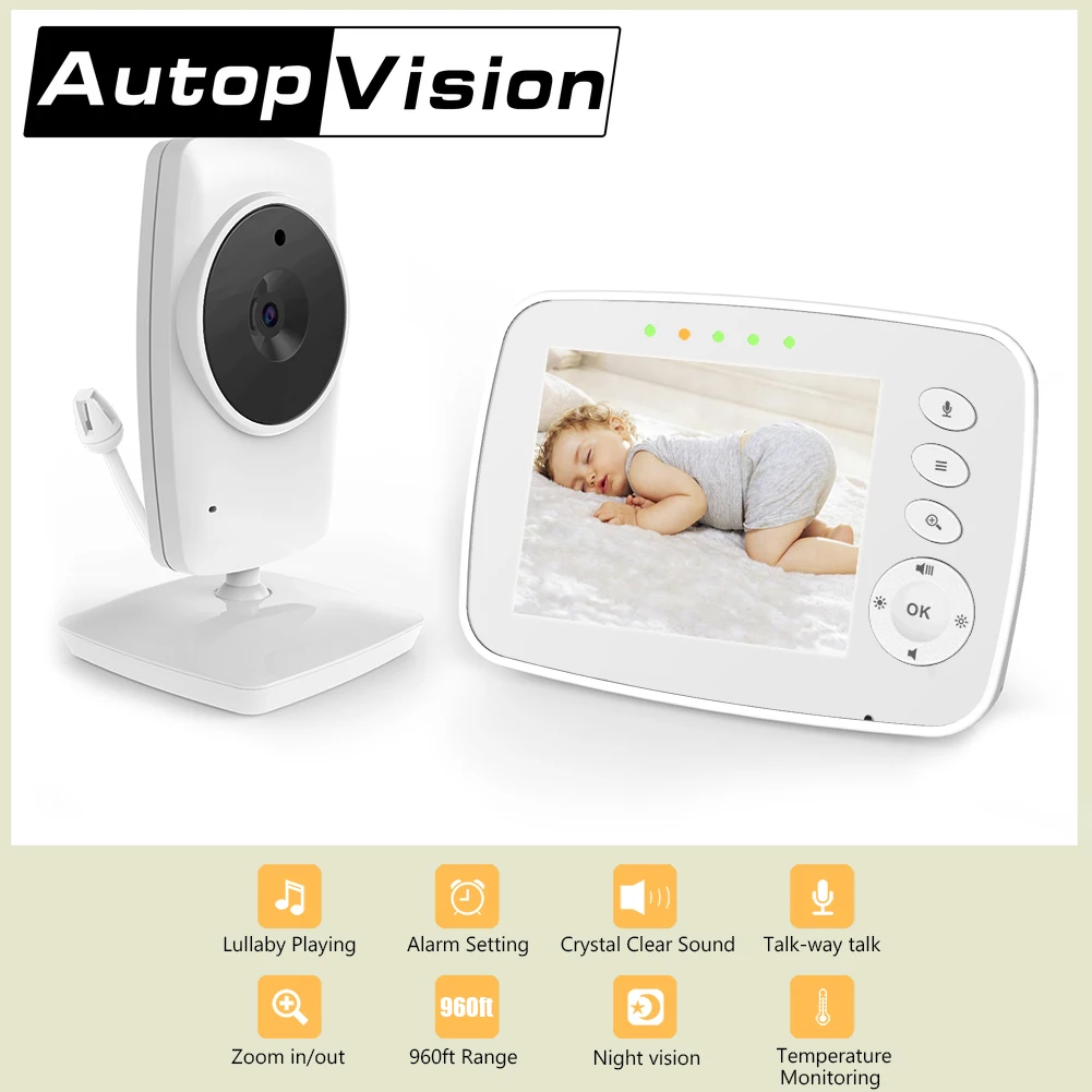 

Baby Monitors Bebes Nanny Camera 3.2 Inch LCD Screen Monitor IR Night Vision Intercom Two Way Talk Temperature Babies Monitor