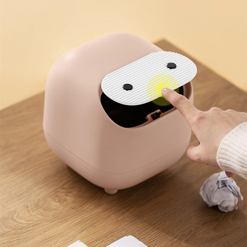 

New Creative Mini Desktop Storage Box Lovely Office Wastebasket Cube Paper Basket Organizer Kitchen Bathroom Storage Supplies