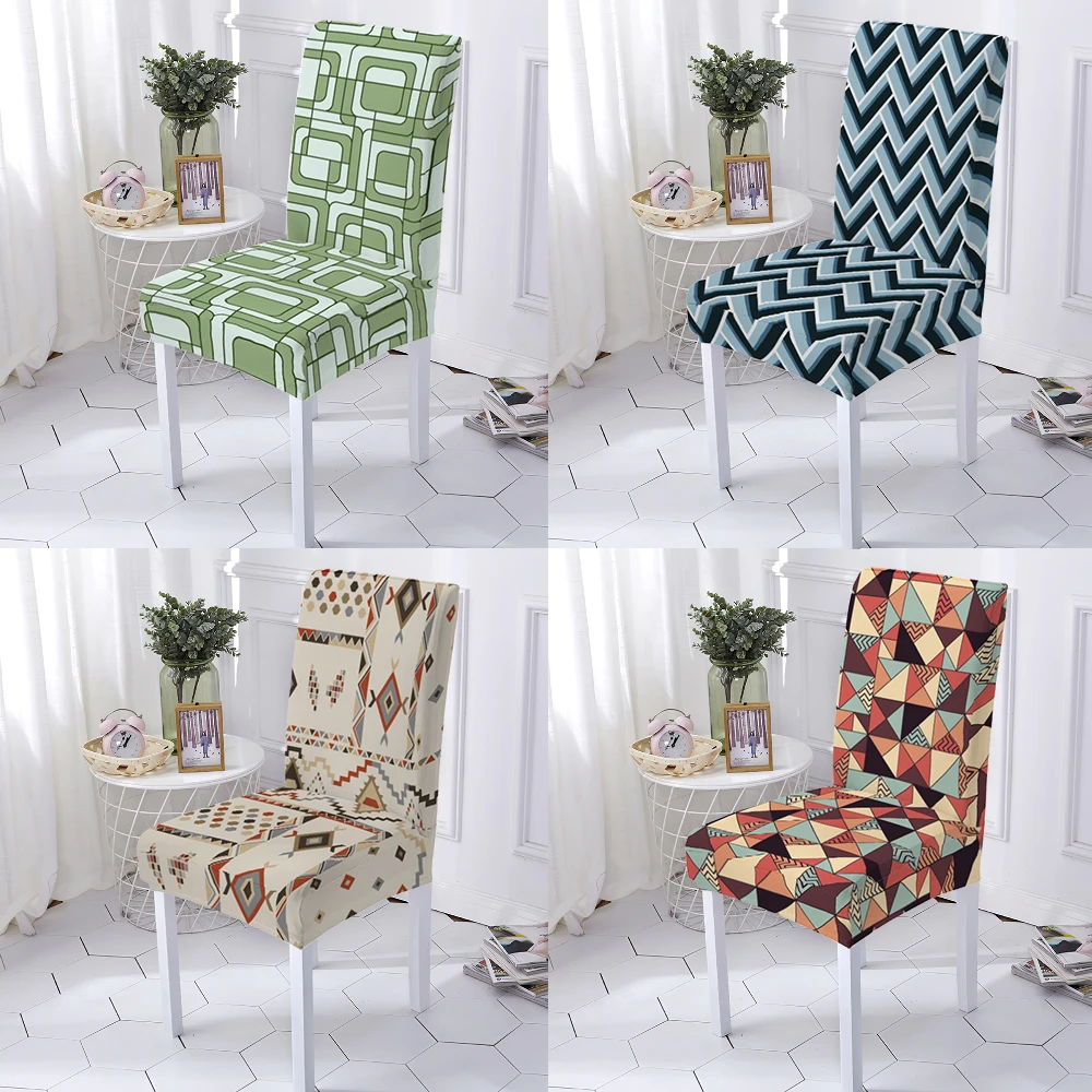 Grid Lines  Protector Chair Cover   Decoration Washable Print Seat Case Multifunctional Universal Printed Party Printing