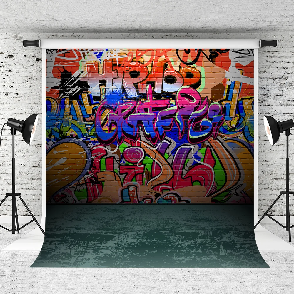 

VinylBDS Graffiti Brick Wall Photography Backgrounds Dark Floor Photography Fashion Backdrops Children Backgrounds Photos