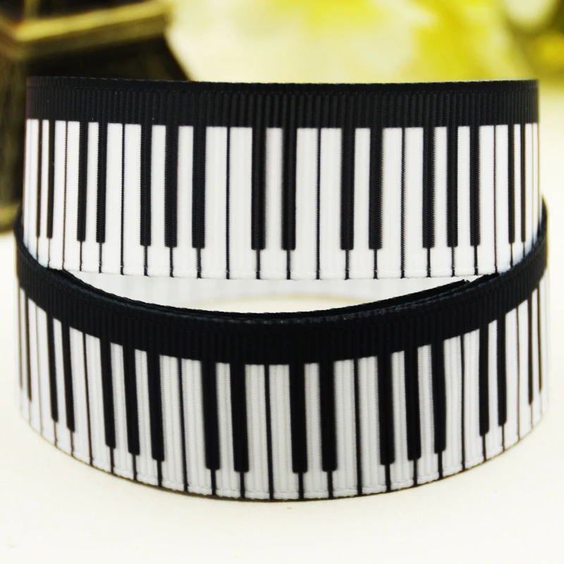 22mm 25mm 38mm 75mm Musical Instrument Cartoon printed Grosgrain Ribbon party decoration 10 Yards X-03329