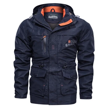 Men Outdoor Jacket Spring Autumn New Hooded Casual Jacket Men Windproof Windbreaker Coat Men Camping Lnterchange Jacket Men 3