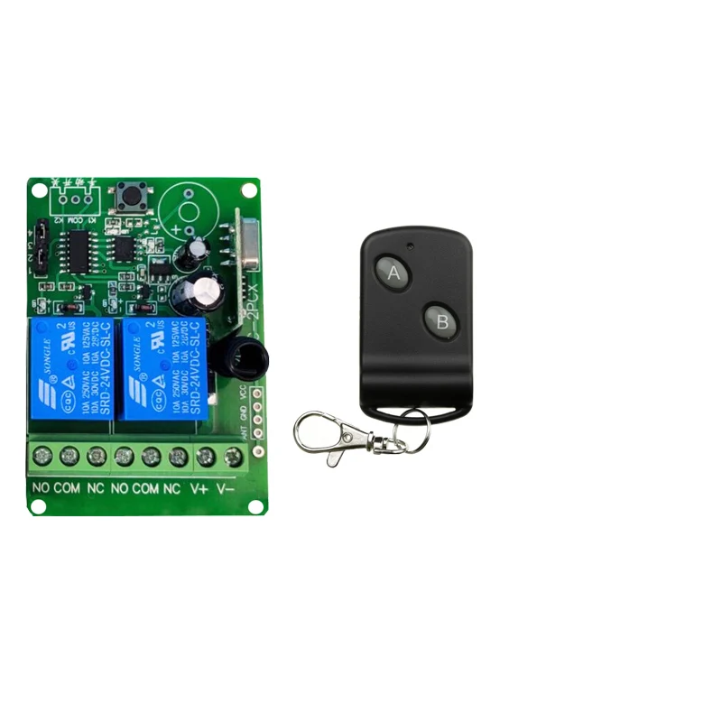 DC12V 2CH Channels 2CH RF Wireless Remote Control Switch System,315/433 MHz Transmitter and Receiver/Garage Doors/ lamp
