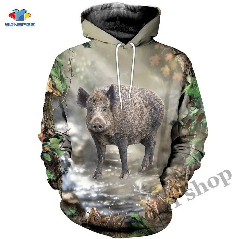 

Man Funny Wild Boar Hoodies Mens 3D Sweatshirt Harajuku Hoody Tracksuit Animal Deer Moose Hunting Hunter Camo 3D Hooded Pullover