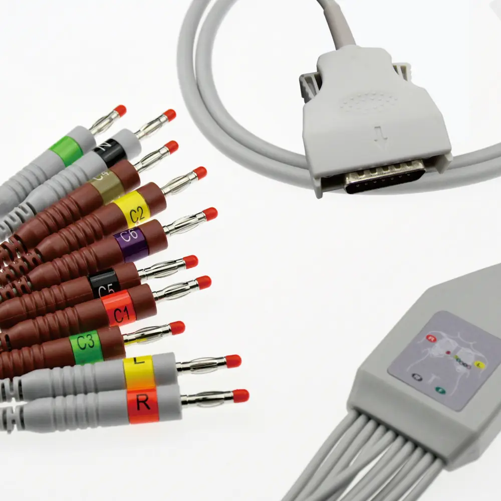 EK-14C Beliebtes EKG-Kabel mit 10 Anschlussdrähten für Shanghai Kohden für Patientenmonitor im C-Stil – Detail 2