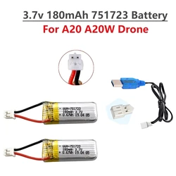 2 pz/set batteria Lipo originale 3.7V 180mAh per A20 A20W Drone a quattro assi RC Quadcopter pezzi di ricambio per batteria Drone A20 A20W