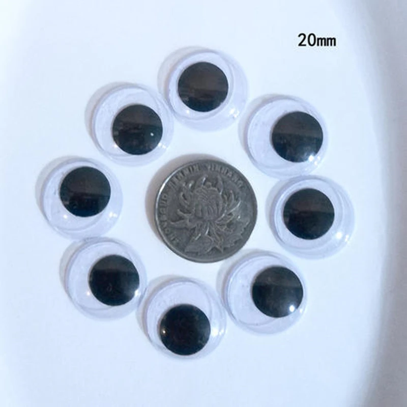 20pcs/Pack 8-20mm Self-adhesive Googly Wiggle Eyes for DIY Scrapbooking Crafts Projects DIY Dolls Accessories Eyes Handmade Toys