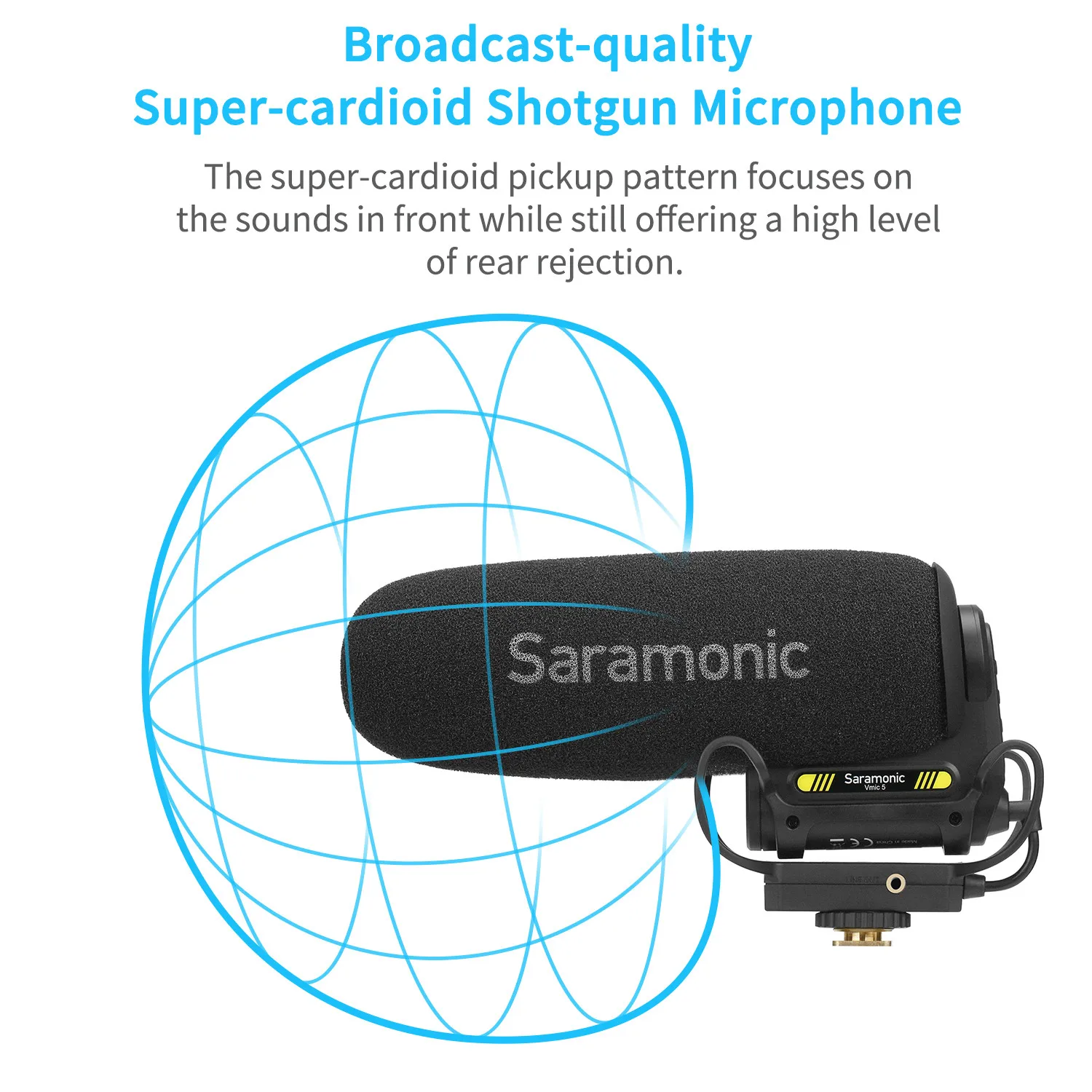 Saramonic Vmic5 Super-Cardioide On-camera Shotgun Microfone para DSLR Mirrorless Câmeras de Vídeo Gravação Youtube Streaming Vlog